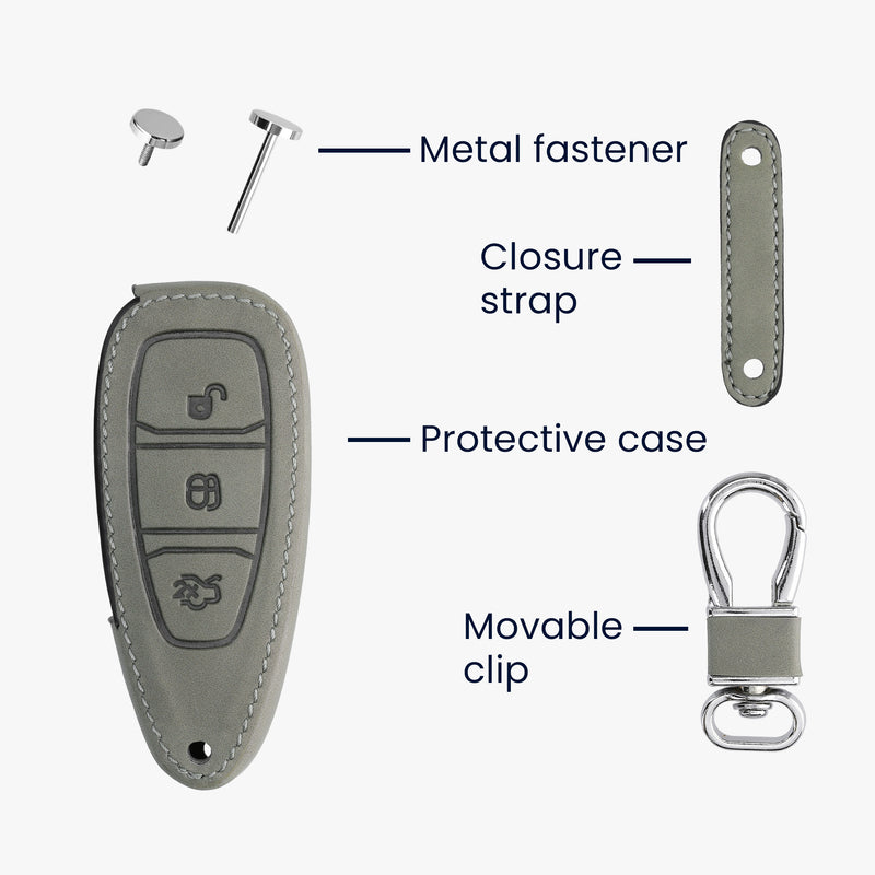 Ford 3-Tasten Autoschlüssel Keyless Go Kunstleder Silikon Schlüsselhülle