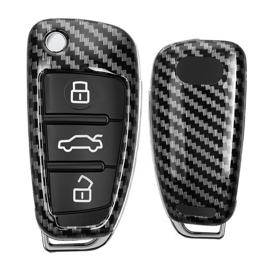 kwmobile Autoschlüssel Hülle kompatibel mit Audi 3-Tasten Klappschlüssel - Hardcover Schutzhülle Schlüsselhülle Cover