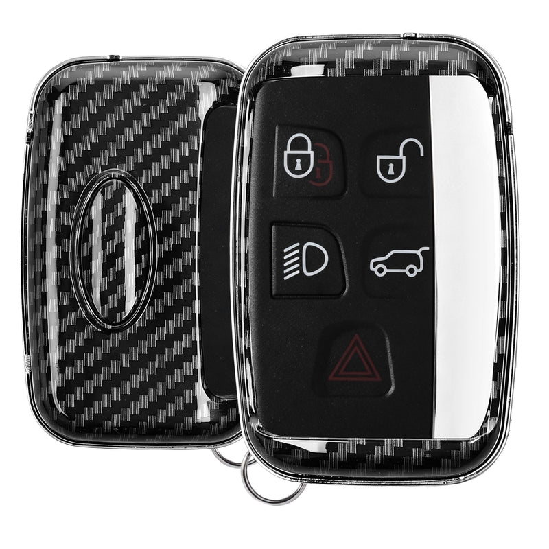 kwmobile Autoschlüssel Hülle kompatibel mit Land Rover Jaguar 5-Tasten Funk Autoschlüssel - Hardcover Schutzhülle Schlüsselhülle Cover