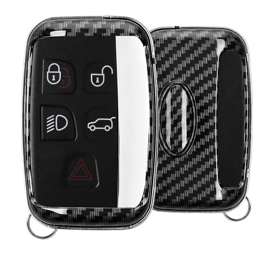 kwmobile Autoschlüssel Hülle kompatibel mit Land Rover Jaguar 5-Tasten Funk Autoschlüssel - Hardcover Schutzhülle Schlüsselhülle Cover