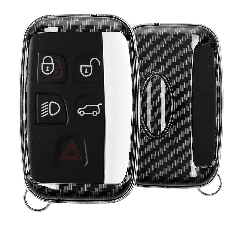 kwmobile Autoschlüssel Hülle kompatibel mit Land Rover Jaguar 5-Tasten Funk Autoschlüssel - Hardcover Schutzhülle Schlüsselhülle Cover