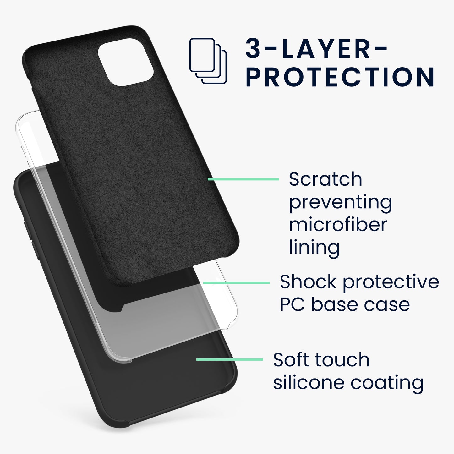 kwmobile Handyhülle für Apple iPhone 11 Hülle - Case Silikon - Kabelloses Laden - Schutzhülle Cover