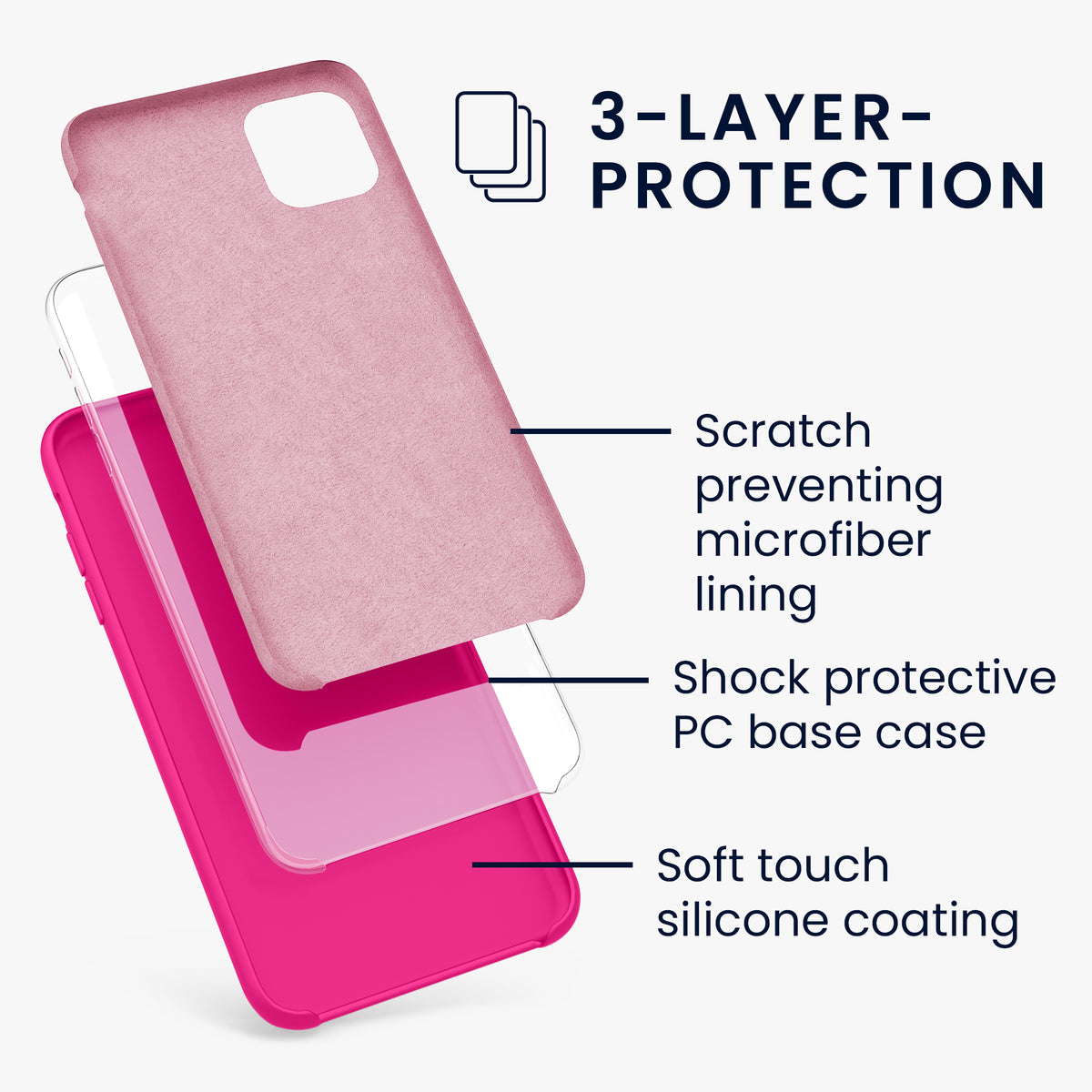 kwmobile Handyhülle für Apple iPhone 11 Hülle - Case Silikon - Kabelloses Laden - Schutzhülle Cover