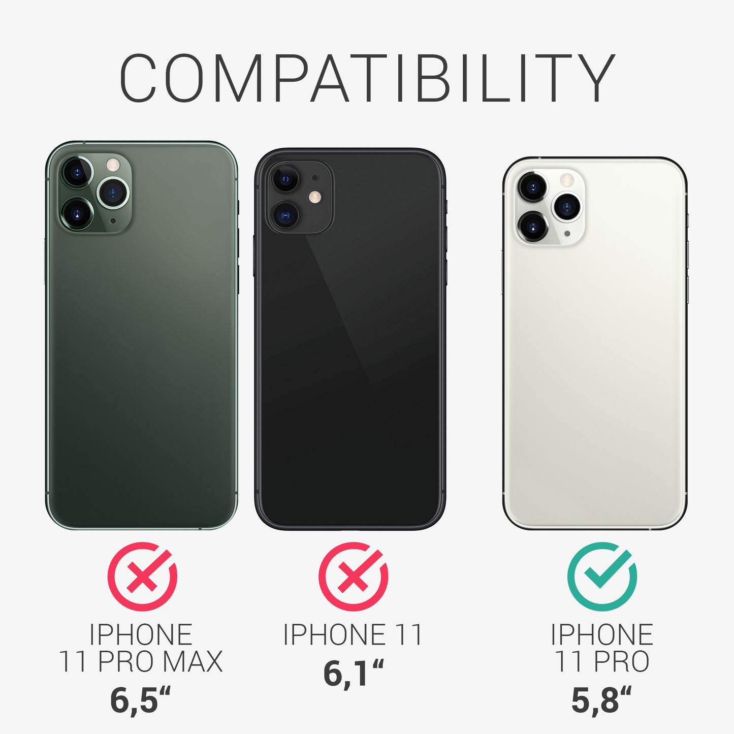 kwmobile Handyhülle für Apple iPhone 11 Pro Hülle - Case Silikon - Kabelloses Laden - Schutzhülle Cover