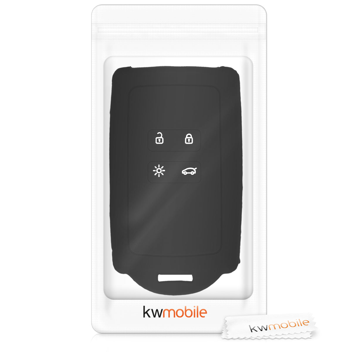 kwmobile Autoschlüssel Hülle kompatibel mit Renault 4-Tasten Smartkey Autoschlüssel (nur Keyless Go) - Schutzhülle Cover
