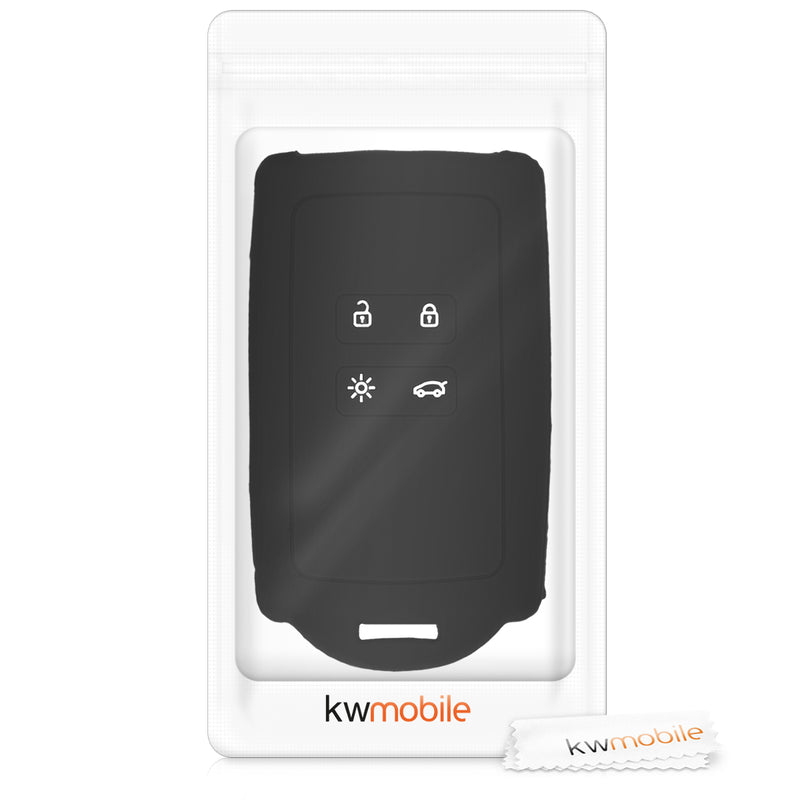 kwmobile Autoschlüssel Hülle kompatibel mit Renault 4-Tasten Smartkey Autoschlüssel (nur Keyless Go) - Schutzhülle Cover