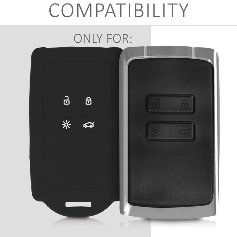 kwmobile Autoschlüssel Hülle kompatibel mit Renault 4-Tasten Smartkey Autoschlüssel (nur Keyless Go) - Schutzhülle Cover