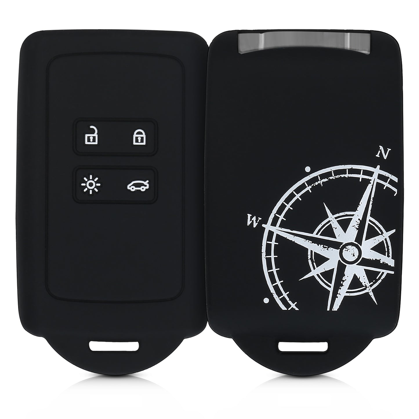 kwmobile Autoschlüssel Hülle kompatibel mit Renault 4-Tasten Smartkey Autoschlüssel (nur Keyless Go) - Schutzhülle Cover