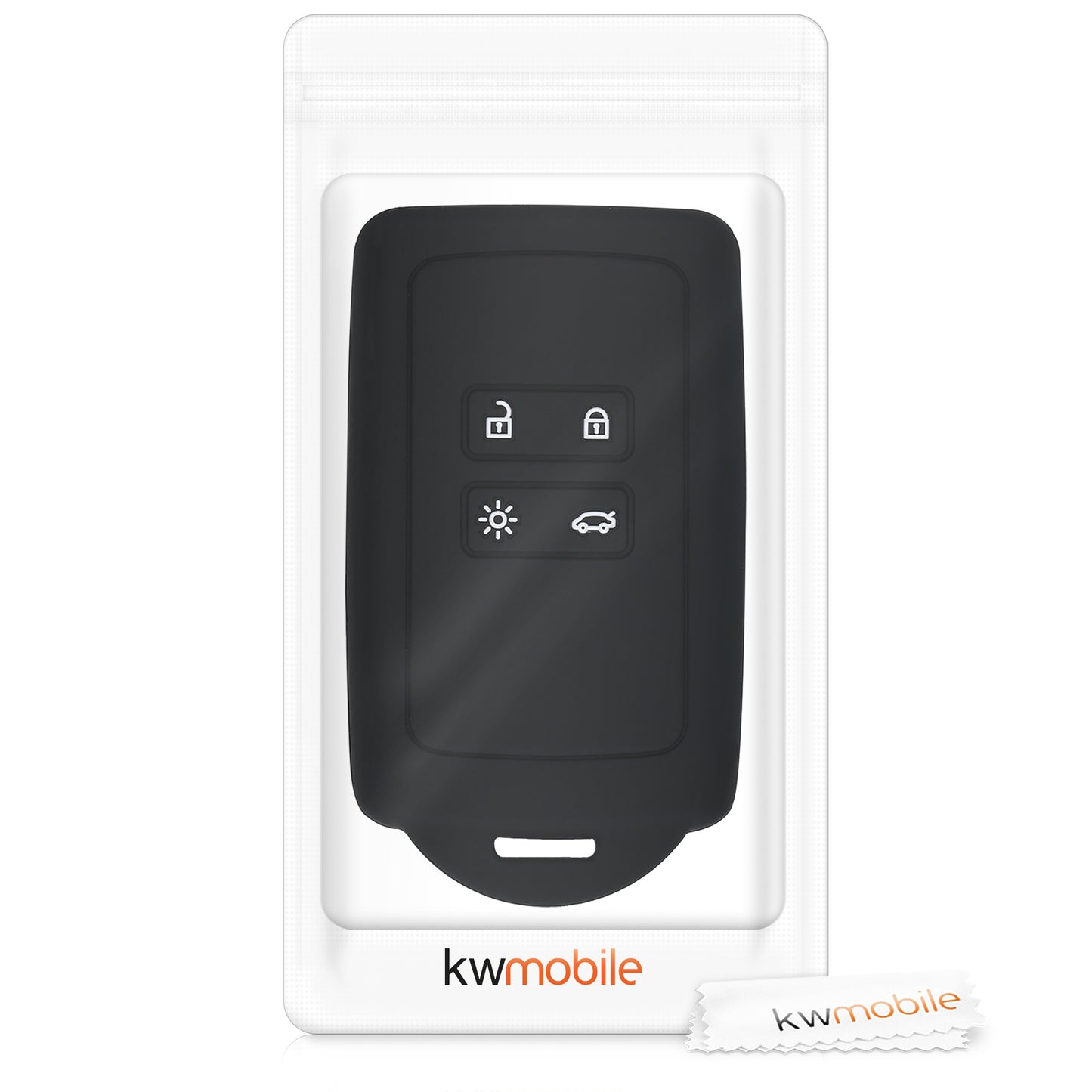 kwmobile Autoschlüssel Hülle kompatibel mit Renault 4-Tasten Smartkey Autoschlüssel (nur Keyless Go) - Schutzhülle Cover