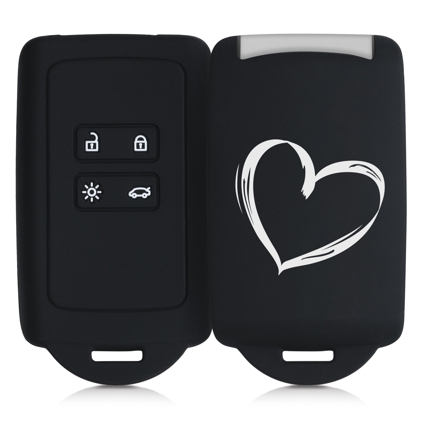 kwmobile Autoschlüssel Hülle kompatibel mit Renault 4-Tasten Smartkey Autoschlüssel (nur Keyless Go) - Schutzhülle Cover