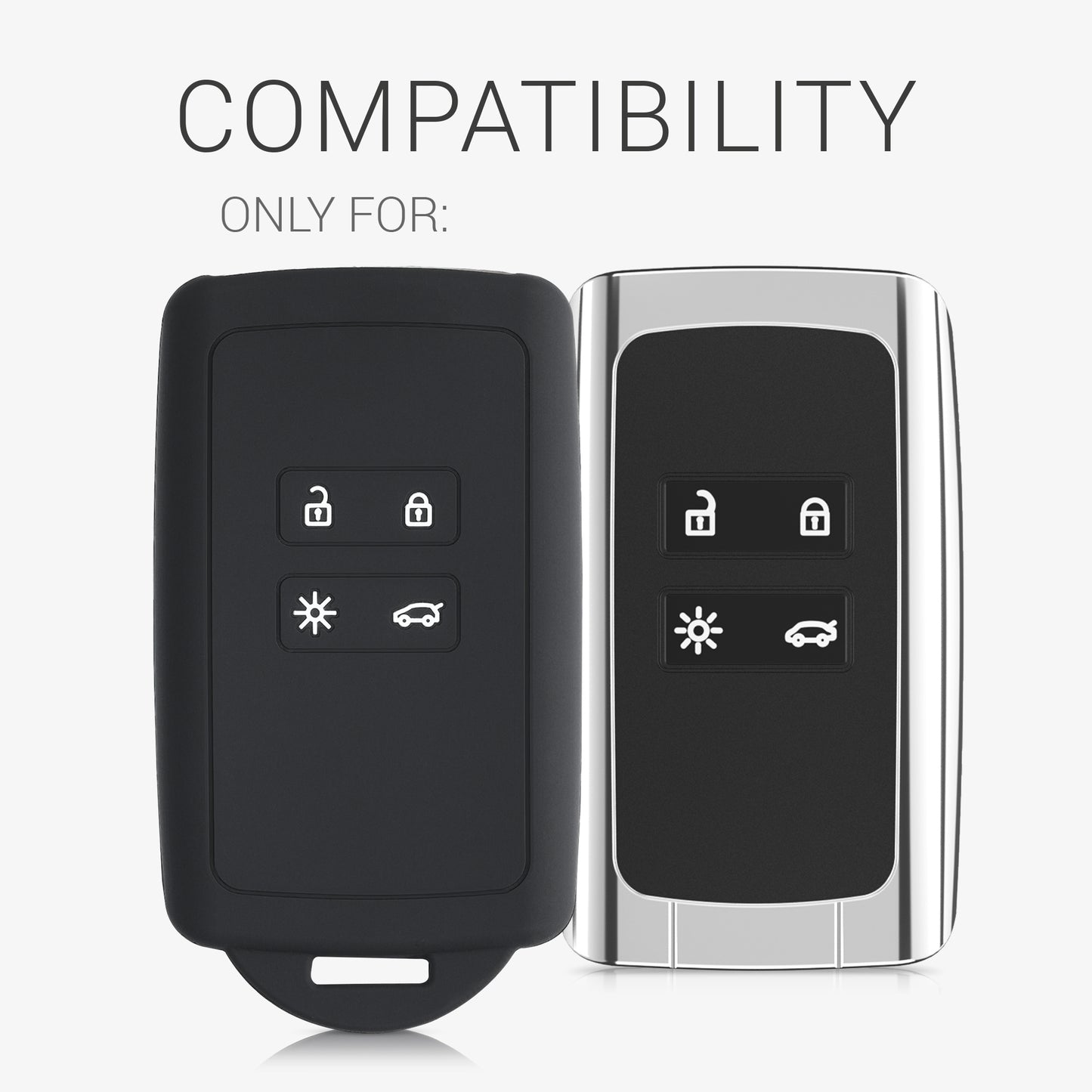 kwmobile Autoschlüssel Hülle kompatibel mit Renault 4-Tasten Smartkey Autoschlüssel (nur Keyless Go) - Schutzhülle Cover
