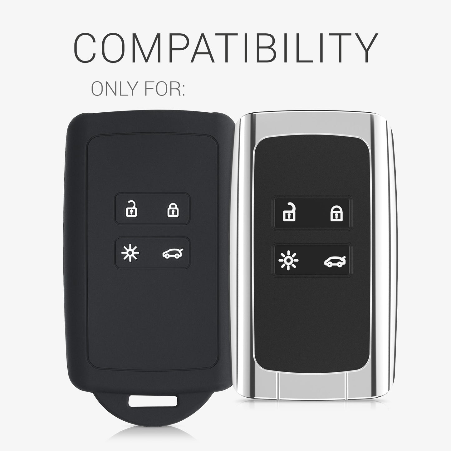 kwmobile Autoschlüssel Hülle kompatibel mit Renault 4-Tasten Smartkey Autoschlüssel (nur Keyless Go) - Schutzhülle Cover
