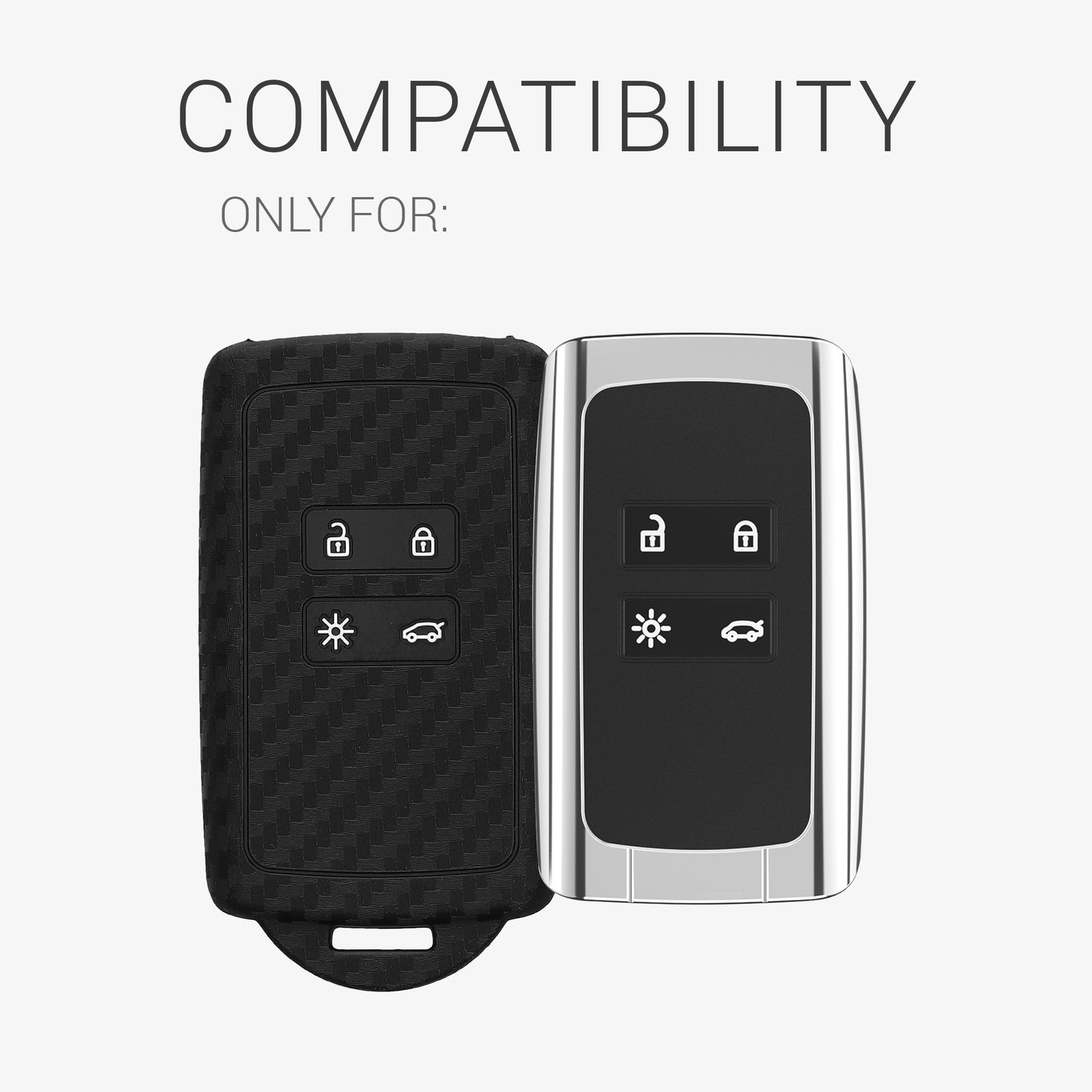 kwmobile Autoschlüssel Hülle kompatibel mit Renault 4-Tasten Smartkey Autoschlüssel (nur Keyless Go) - Schutzhülle Cover