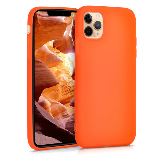 kwmobile Handyhülle für Apple iPhone 11 Pro Hülle - TPU Case - Kabelloses Laden - Schutzhülle Cover in Neon Orange Neon Orange  