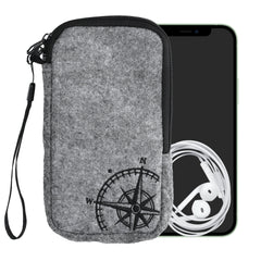 Handytasche für Smartphones 16,5 x 8,9 cm Handy Filztasche