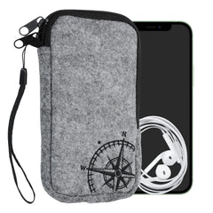 Handytasche für Smartphones 16,5 x 8,9 cm Handy Filztasche