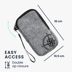 Handytasche für Smartphones 16,5 x 8,9 cm Handy Filztasche