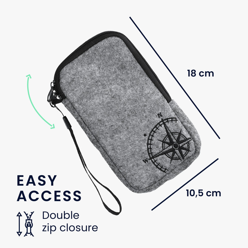 Handytasche für Smartphones 16,5 x 8,9 cm Handy Filztasche