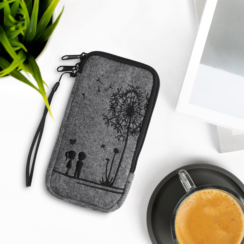 Handytasche für Smartphones 16,5 x 8,9 cm Handy Filztasche