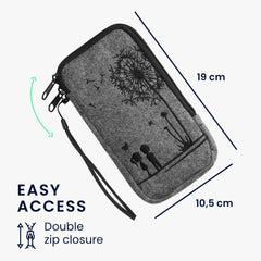Handytasche für Smartphones 16,5 x 8,9 cm Handy Filztasche