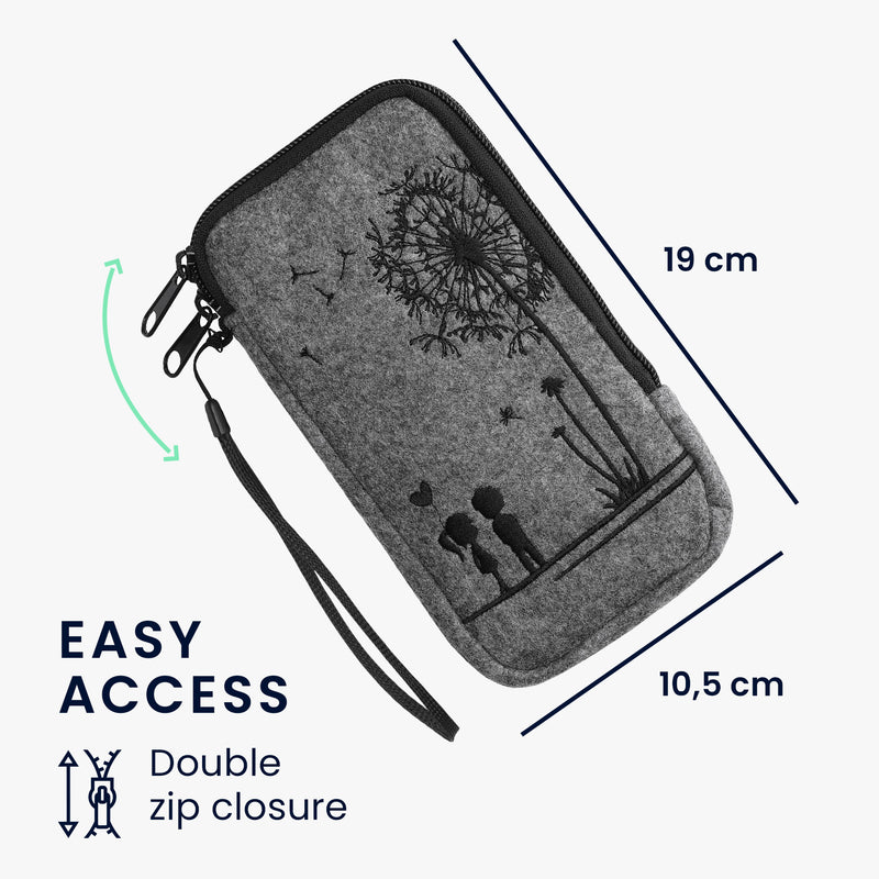 Handytasche für Smartphones 16,5 x 8,9 cm Handy Filztasche