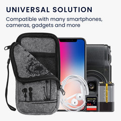 Handytasche für Smartphones 16,5 x 8,9 cm Handy Filztasche