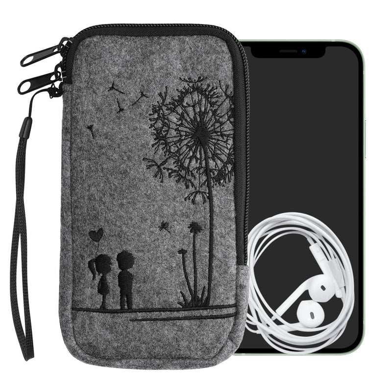 Handytasche für Smartphones 16,5 x 8,9 cm Handy Filztasche