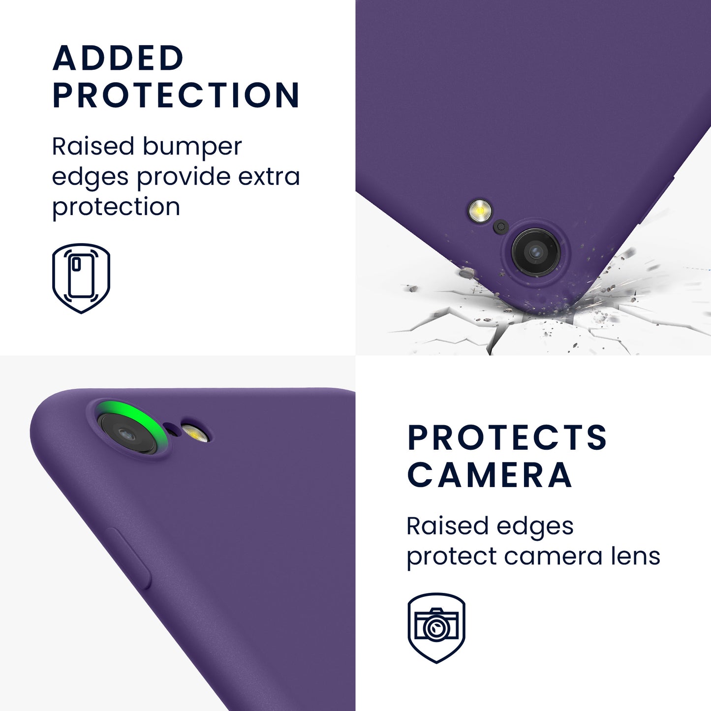 kwmobile Handyhülle für iPhone SE 2022 Hülle / iPhone SE 2020 / iPhone 8 / iPhone 7, für iPhone SE Hülle - Schutzhülle für kabelloses Laden - Case