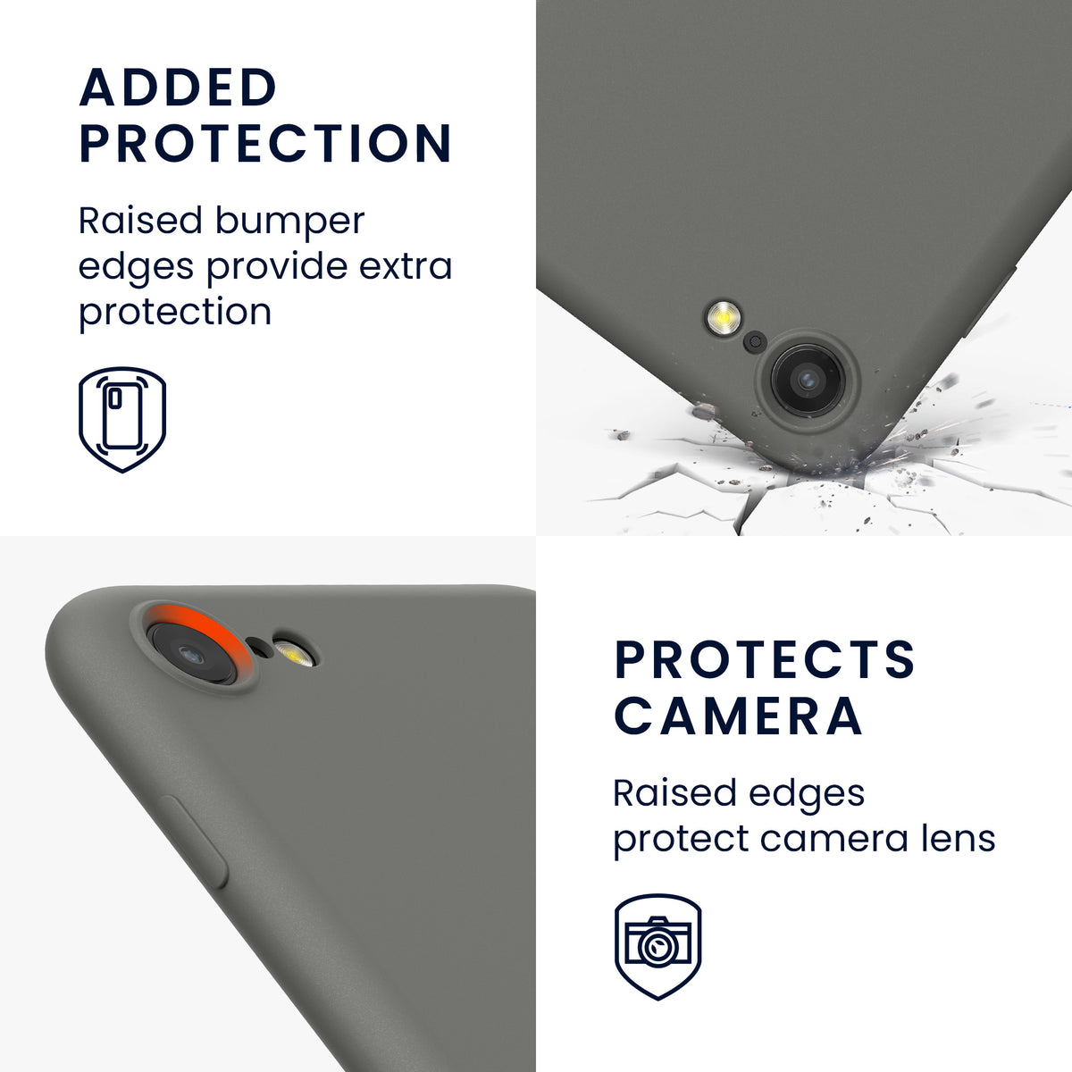 kwmobile Handyhülle für iPhone SE 2022 Hülle / iPhone SE 2020 / iPhone 8 / iPhone 7, für iPhone SE Hülle - Schutzhülle für kabelloses Laden - Case
