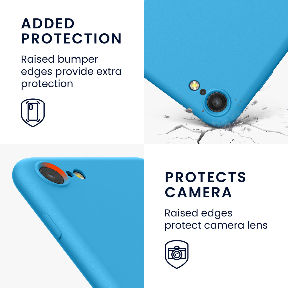 kwmobile Handyhülle für iPhone SE 2022 Hülle / iPhone SE 2020 / iPhone 8 / iPhone 7, für iPhone SE Hülle - Schutzhülle für kabelloses Laden - Case
