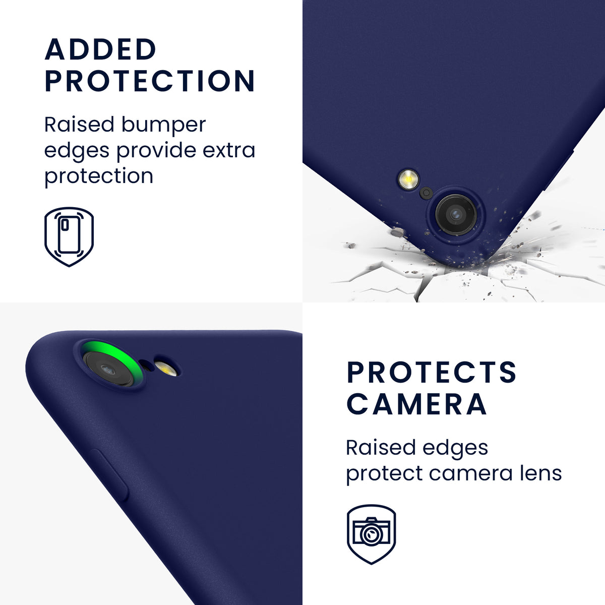 kwmobile Handyhülle für iPhone SE 2022 Hülle / iPhone SE 2020 / iPhone 8 / iPhone 7, für iPhone SE Hülle - Schutzhülle für kabelloses Laden - Case