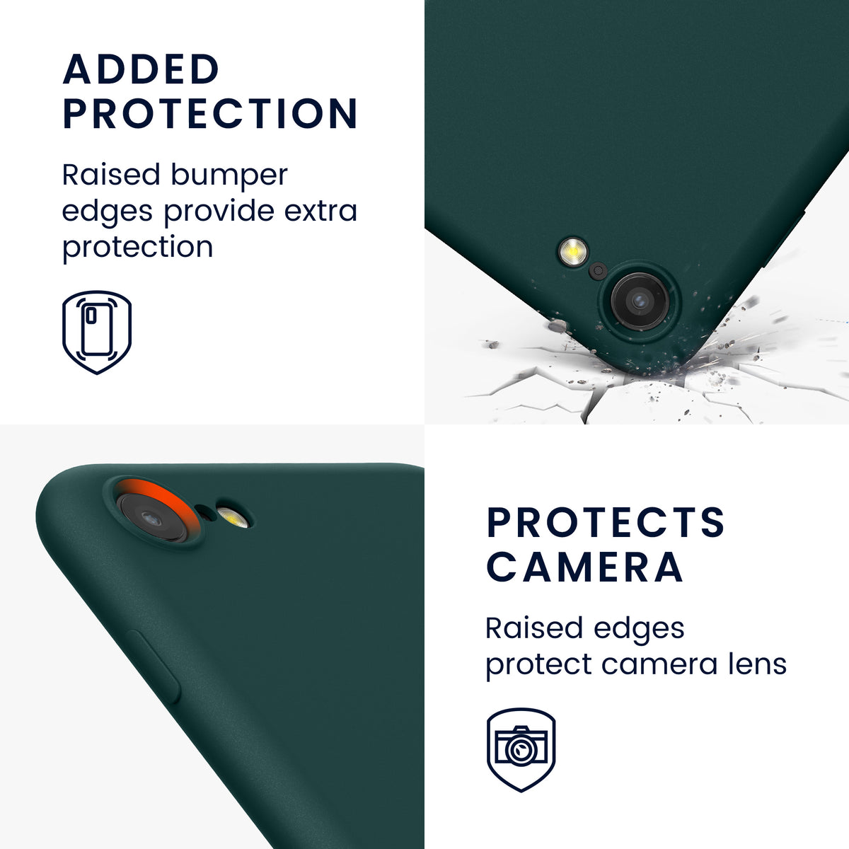 kwmobile Handyhülle für iPhone SE 2022 Hülle / iPhone SE 2020 / iPhone 8 / iPhone 7, für iPhone SE Hülle - Schutzhülle für kabelloses Laden - Case