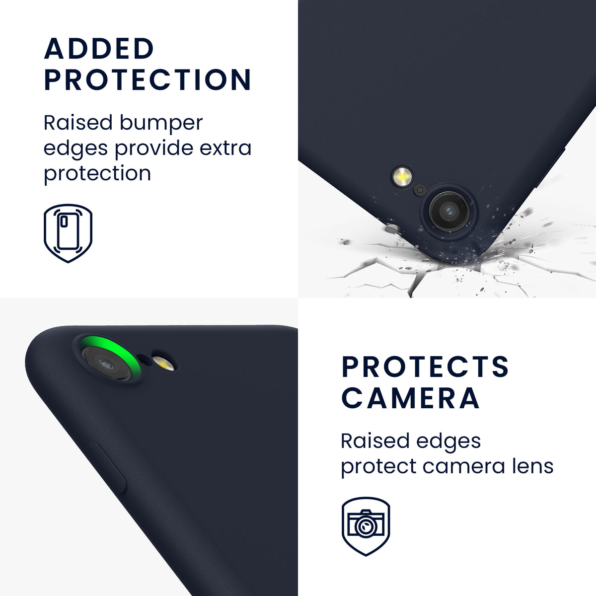 kwmobile Handyhülle für iPhone SE 2022 Hülle / iPhone SE 2020 / iPhone 8 / iPhone 7, für iPhone SE Hülle - Schutzhülle für kabelloses Laden - Case