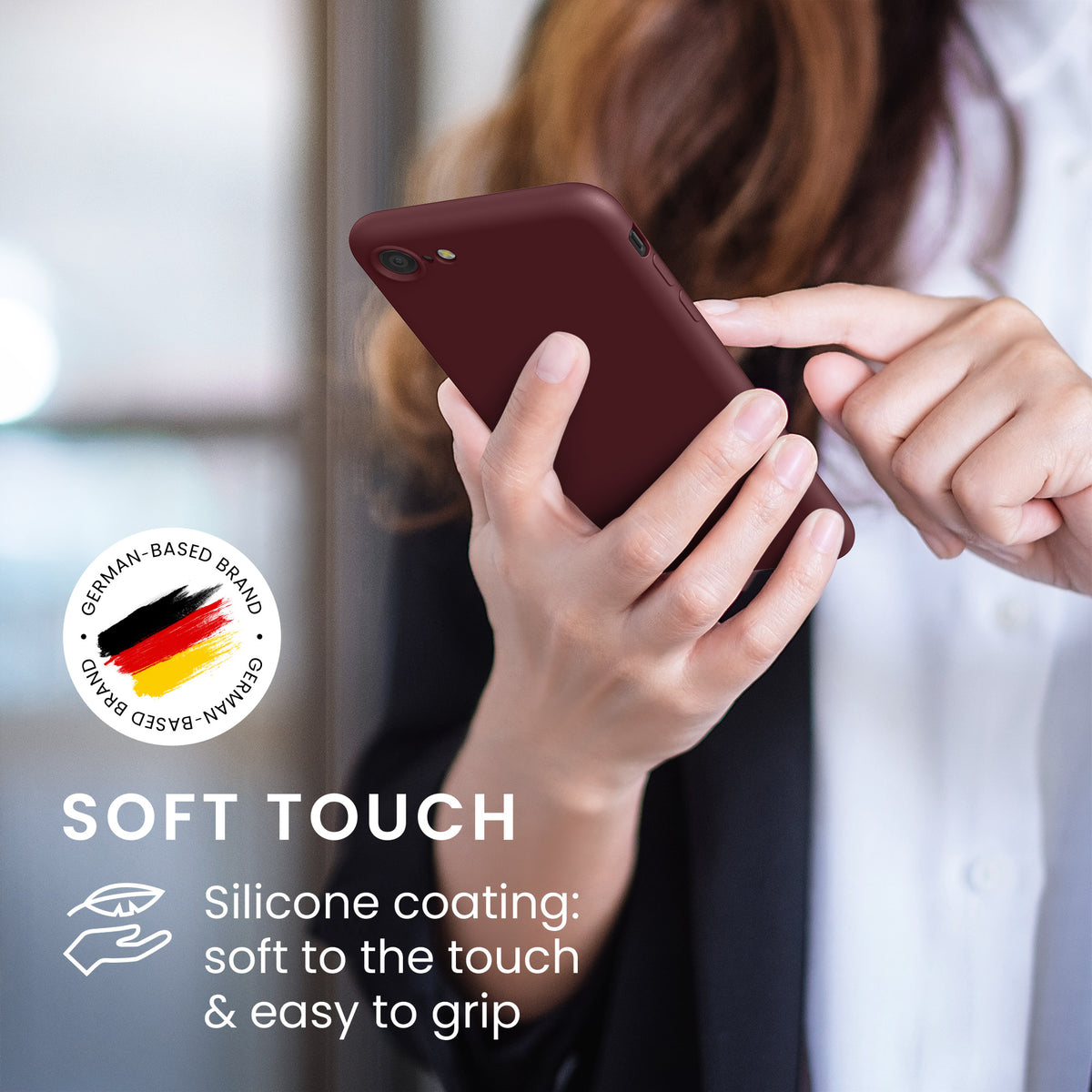 kwmobile Handyhülle für iPhone SE 2022 Hülle / iPhone SE 2020 / iPhone 8 / iPhone 7, für iPhone SE Hülle - Schutzhülle für kabelloses Laden - Case