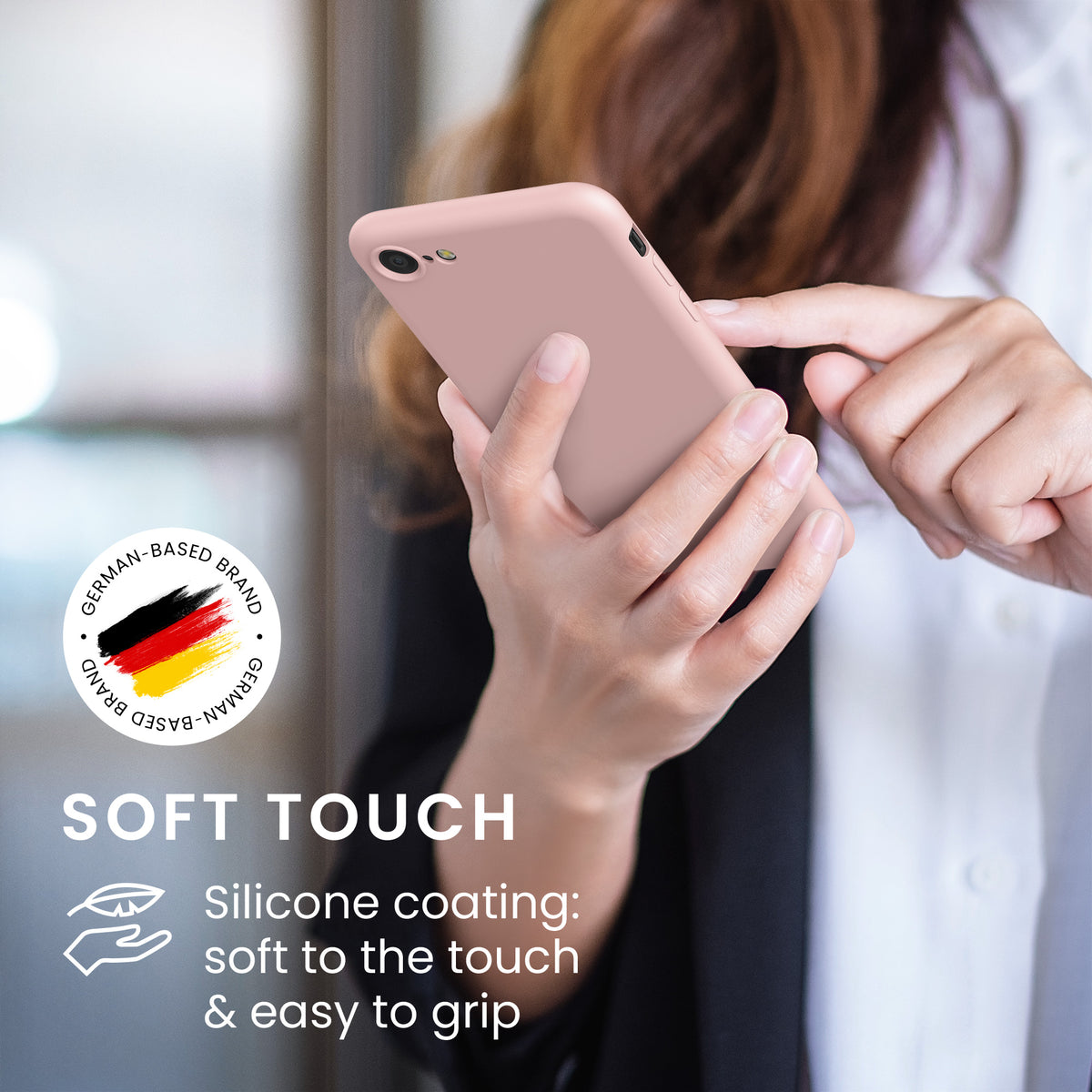 kwmobile Handyhülle für iPhone SE 2022 Hülle / iPhone SE 2020 / iPhone 8 / iPhone 7, für iPhone SE Hülle - Schutzhülle für kabelloses Laden - Case