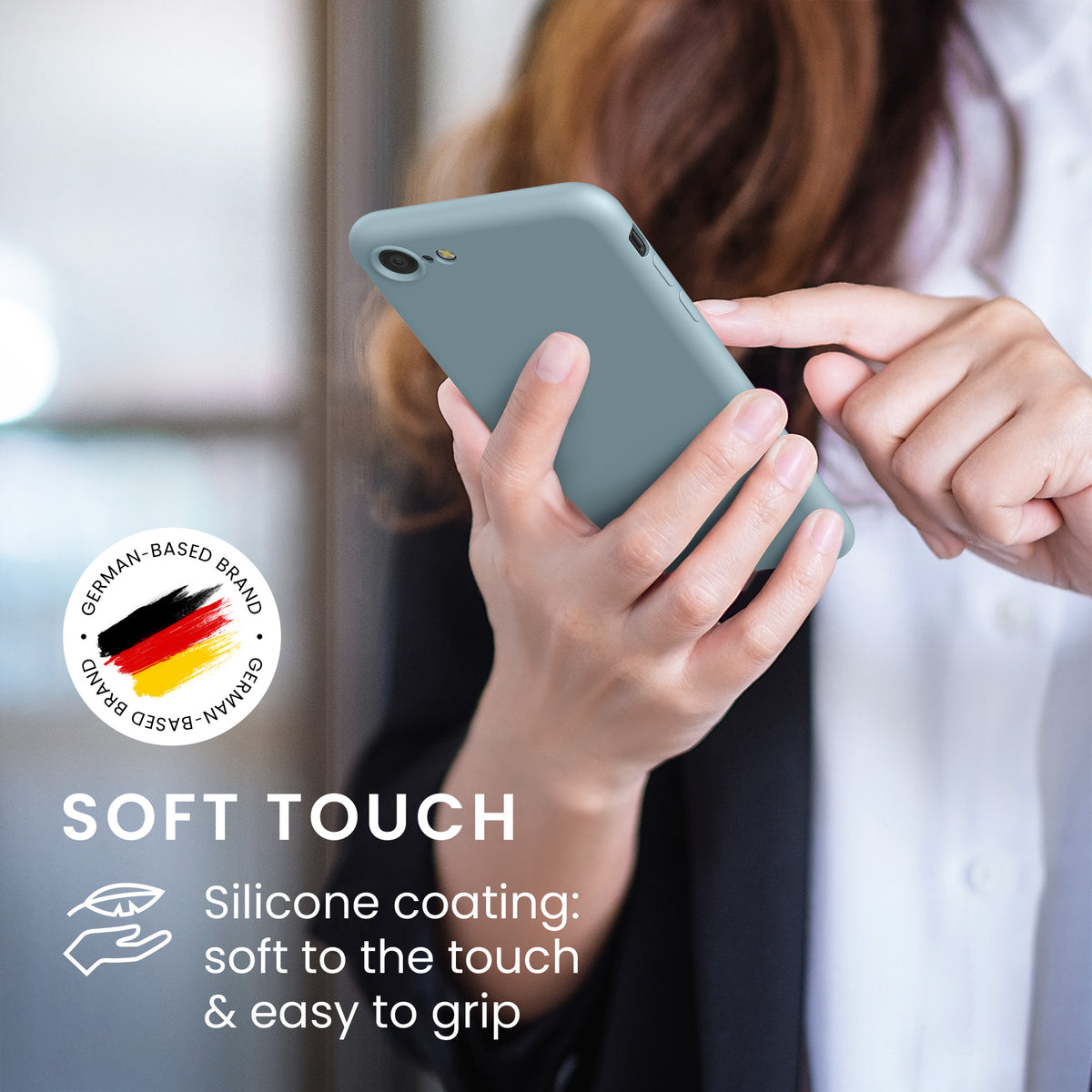 kwmobile Handyhülle für iPhone SE 2022 Hülle / iPhone SE 2020 / iPhone 8 / iPhone 7, für iPhone SE Hülle - Schutzhülle für kabelloses Laden - Case