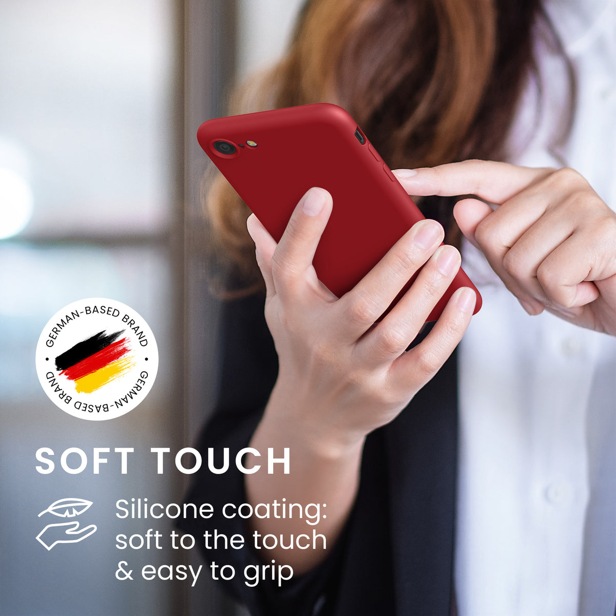 kwmobile Handyhülle für iPhone SE 2022 Hülle / iPhone SE 2020 / iPhone 8 / iPhone 7, für iPhone SE Hülle - Schutzhülle für kabelloses Laden - Case
