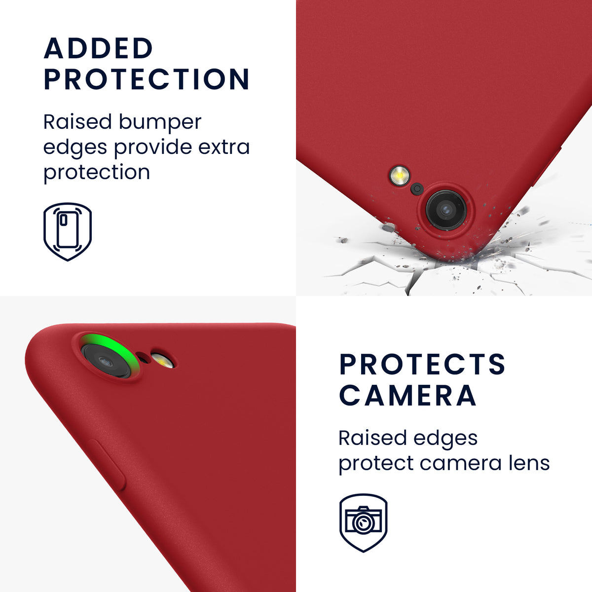 kwmobile Handyhülle für iPhone SE 2022 Hülle / iPhone SE 2020 / iPhone 8 / iPhone 7, für iPhone SE Hülle - Schutzhülle für kabelloses Laden - Case