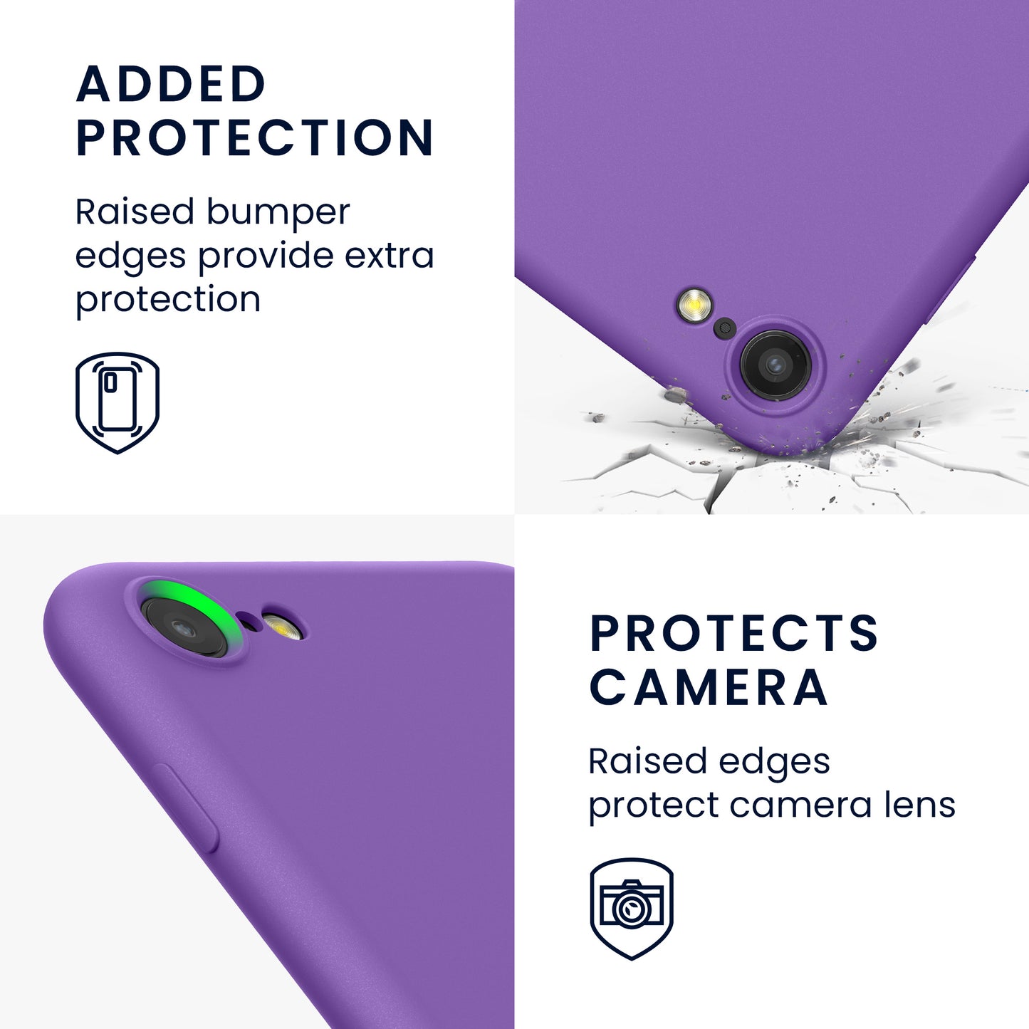 kwmobile Handyhülle für iPhone SE 2022 Hülle / iPhone SE 2020 / iPhone 8 / iPhone 7, für iPhone SE Hülle - Schutzhülle für kabelloses Laden - Case