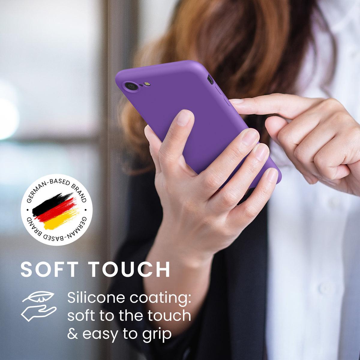 kwmobile Handyhülle für iPhone SE 2022 Hülle / iPhone SE 2020 / iPhone 8 / iPhone 7, für iPhone SE Hülle - Schutzhülle für kabelloses Laden - Case