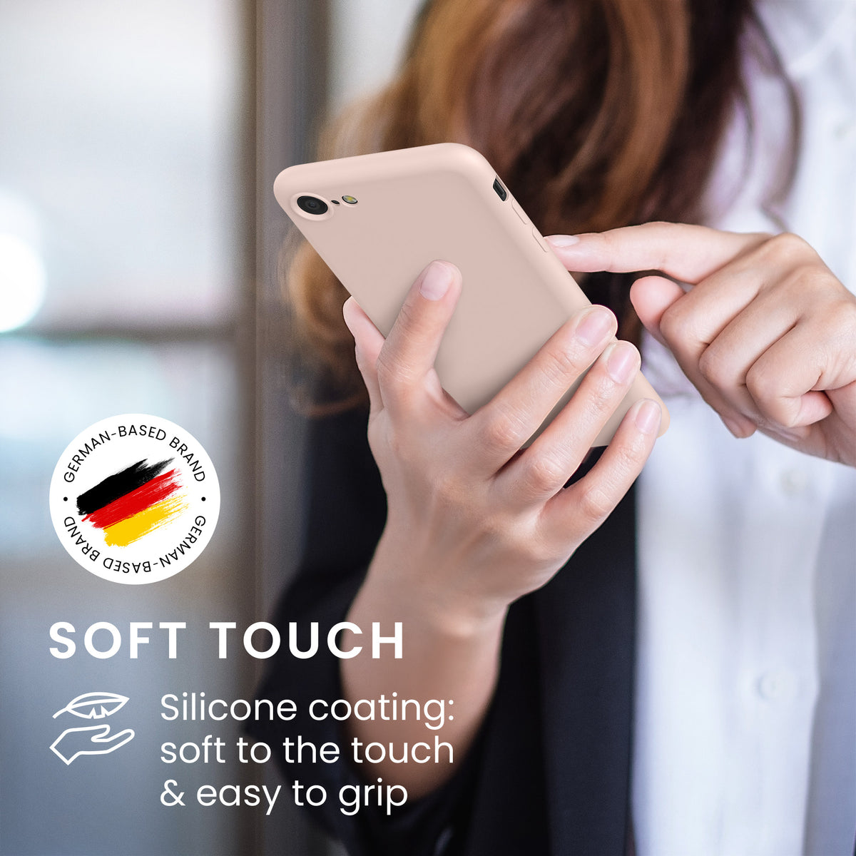 kwmobile Handyhülle für iPhone SE 2022 Hülle / iPhone SE 2020 / iPhone 8 / iPhone 7, für iPhone SE Hülle - Schutzhülle für kabelloses Laden - Case