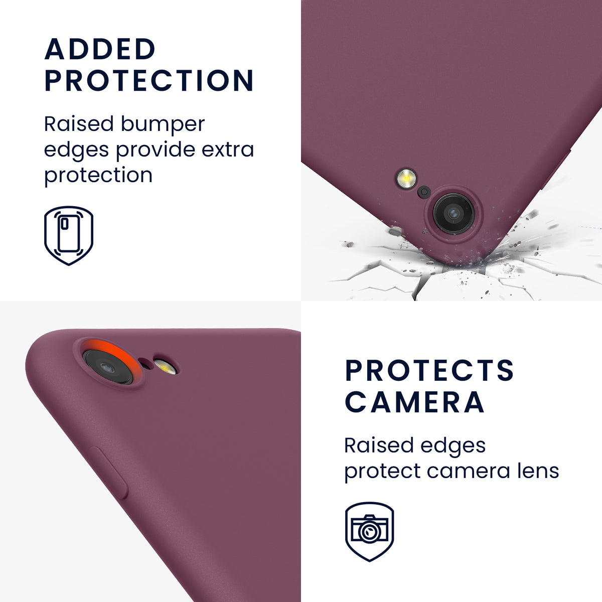 kwmobile Handyhülle für iPhone SE 2022 Hülle / iPhone SE 2020 / iPhone 8 / iPhone 7, für iPhone SE Hülle - Schutzhülle für kabelloses Laden - Case