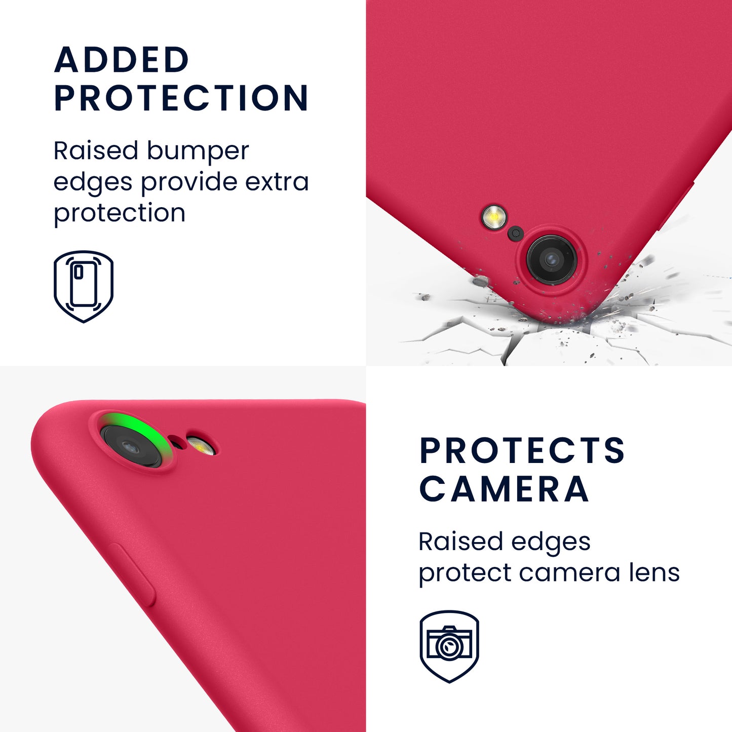 kwmobile Handyhülle für iPhone SE 2022 Hülle / iPhone SE 2020 / iPhone 8 / iPhone 7, für iPhone SE Hülle - Schutzhülle für kabelloses Laden - Case