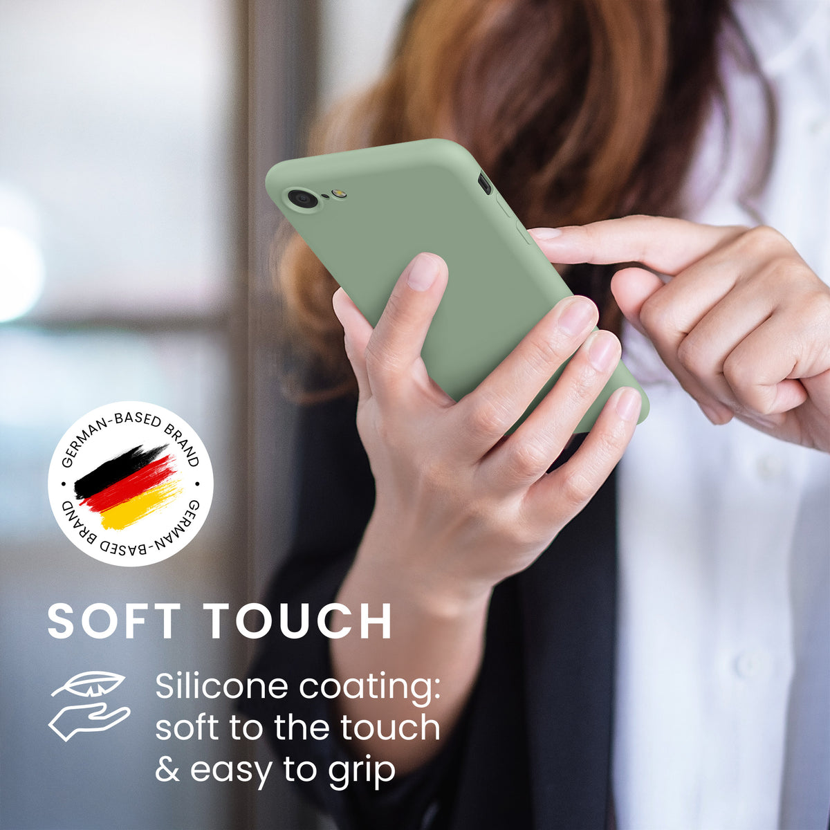 kwmobile Handyhülle für iPhone SE 2022 Hülle / iPhone SE 2020 / iPhone 8 / iPhone 7, für iPhone SE Hülle - Schutzhülle für kabelloses Laden - Case