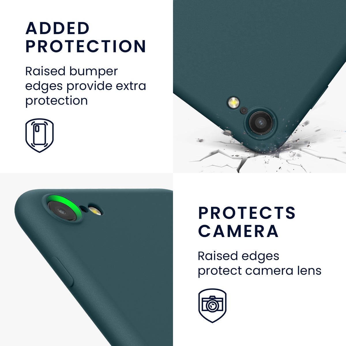 kwmobile Handyhülle für iPhone SE 2022 Hülle / iPhone SE 2020 / iPhone 8 / iPhone 7, für iPhone SE Hülle - Schutzhülle für kabelloses Laden - Case