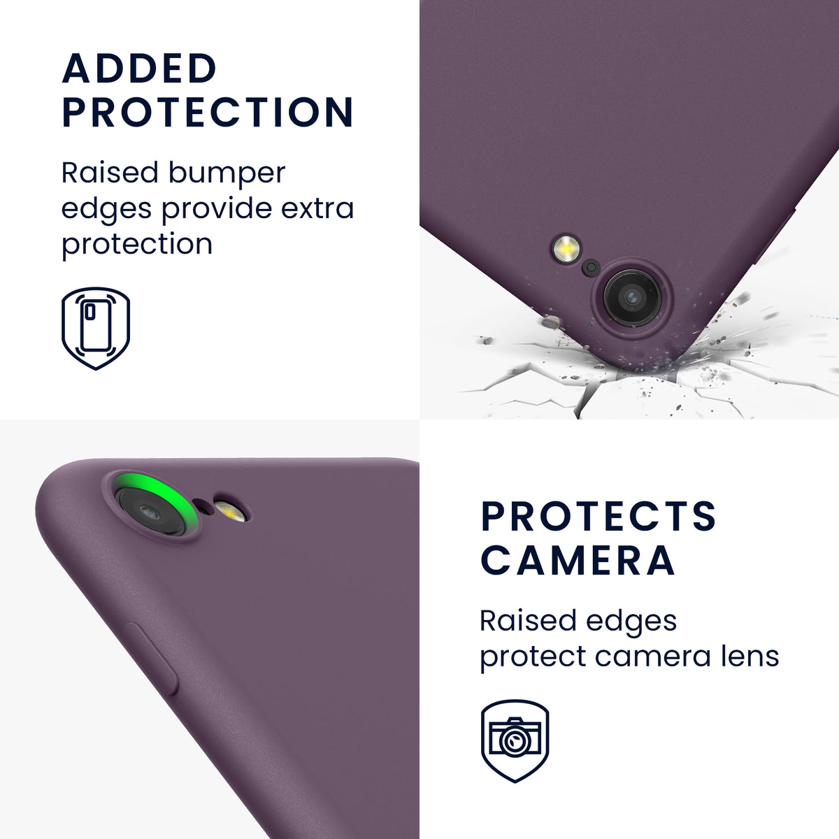 kwmobile Handyhülle für iPhone SE 2022 Hülle / iPhone SE 2020 / iPhone 8 / iPhone 7, für iPhone SE Hülle - Schutzhülle für kabelloses Laden - Case