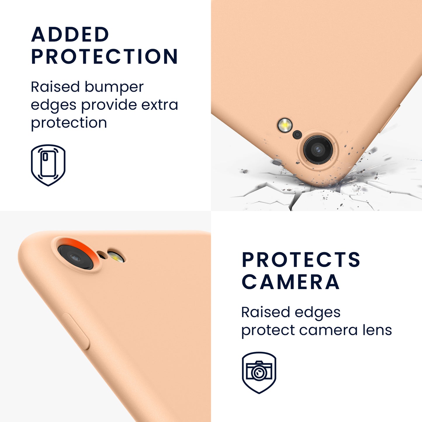 kwmobile Handyhülle für iPhone SE 2022 Hülle / iPhone SE 2020 / iPhone 8 / iPhone 7, für iPhone SE Hülle - Schutzhülle für kabelloses Laden - Case