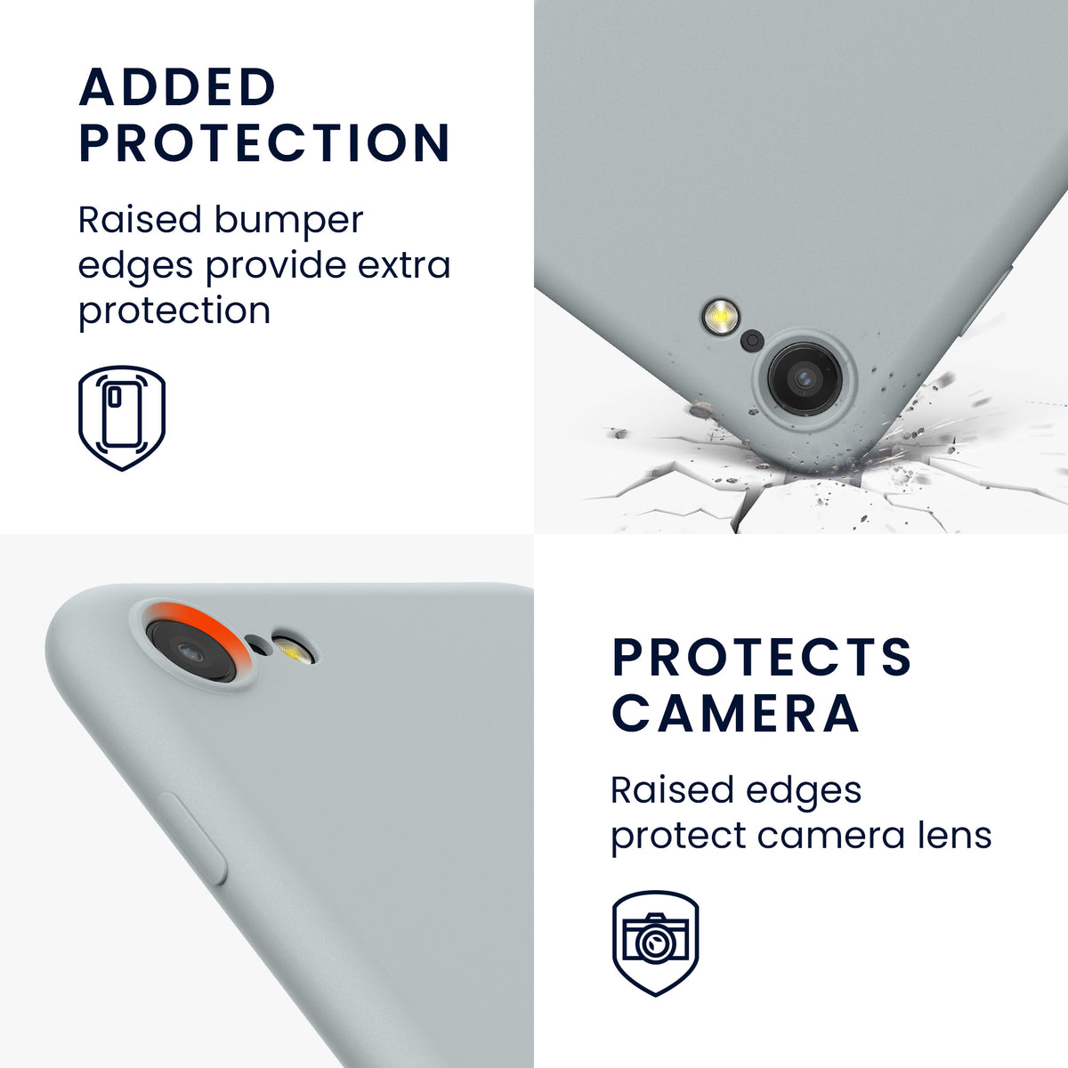 kwmobile Handyhülle für iPhone SE 2022 Hülle / iPhone SE 2020 / iPhone 8 / iPhone 7, für iPhone SE Hülle - Schutzhülle für kabelloses Laden - Case