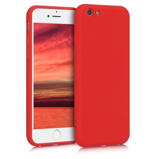 kwmobile Hülle kompatibel mit Apple iPhone 6 / 6S Hülle - gummierte Silikon Handyhülle - Schutzhülle für kabelloses Laden - Case
