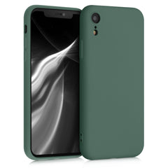 iPhone XR Slim Handyhülle mit Mikrofaserfutter, Tannengrün